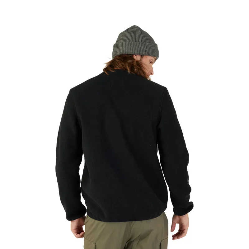 Fox Survivalist Sherpa Fleece Crew Sweatshirt in Black-1